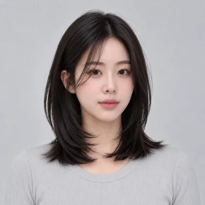 偏分自然黑层次锁骨发